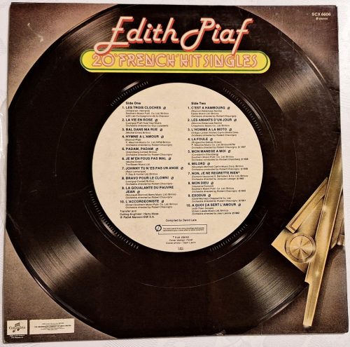 Edith Piaf 20 French Hit Singles zenei bakelit lemez VG/EX