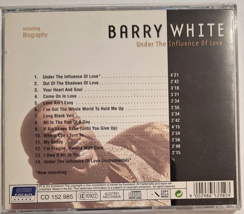 Barry White Under the influence of love zenei CD lemez