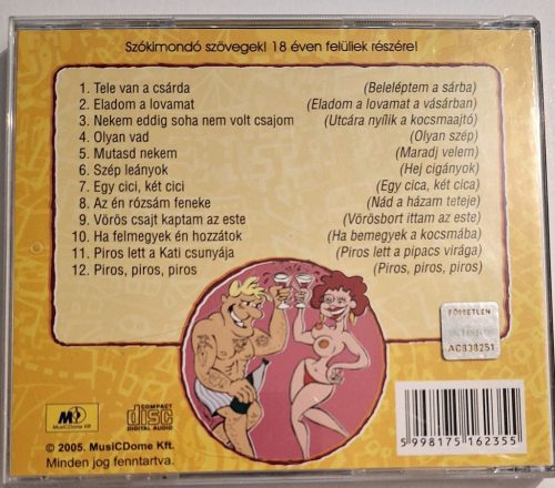 Pikáns mulatós zenei CD lemez 2005