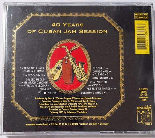 Paquito D'Rivera - 40 Years of Cuban Jam Session zenei CD lemez 1993