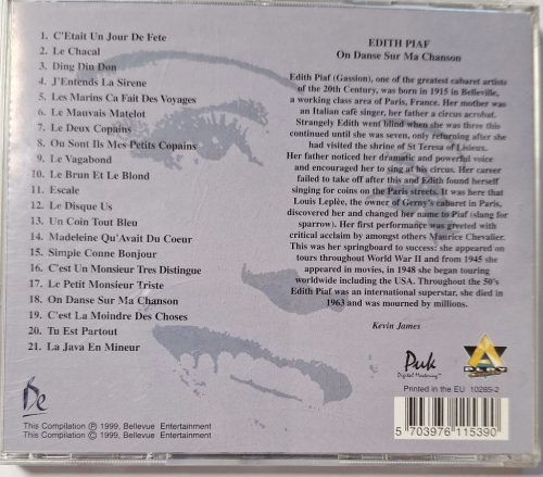 Edith Piaf - On Danse Sur Ma Chanson zenei CD lemez 1999