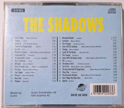 The Shadows zenei DUPLA CD lemez 1992