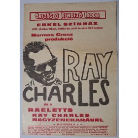   ORI. Erkel Színház Villamosplakát (1971.Okt.18) Ray Charles,Raeletts,Norman Granz