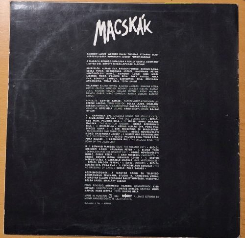 Macskák (Cats) részletek a Madách színház előadásából LP zenei bakelit lemez