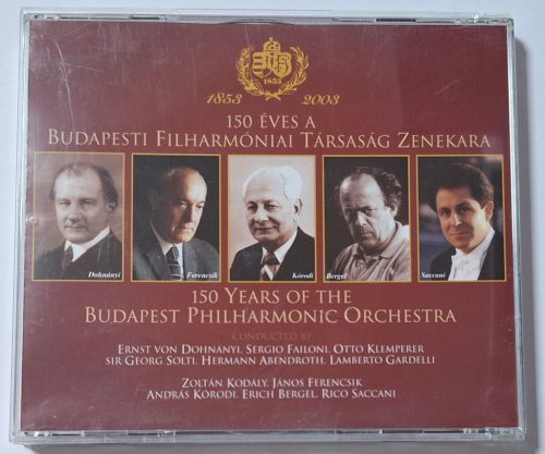 150 éves a Budapesti Filharmóniai Társaság zenekara zenei dupla CD lemez 2003