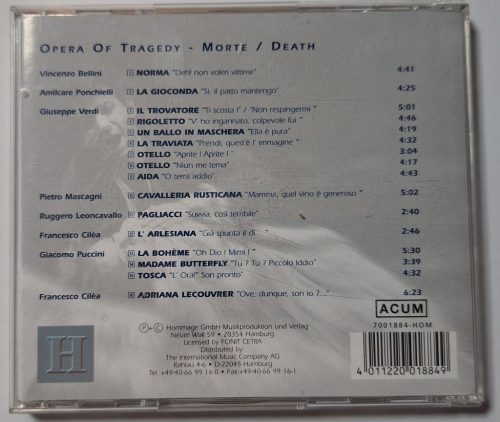 Opera of tragedy (Bellini, Ponchielli,Verdi,Puccini...) zenei CD lemez