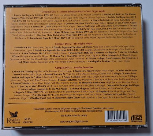 Organ Masterworks (37 Favourite Organ Classics) zenei CD 3 Lemez (2006)