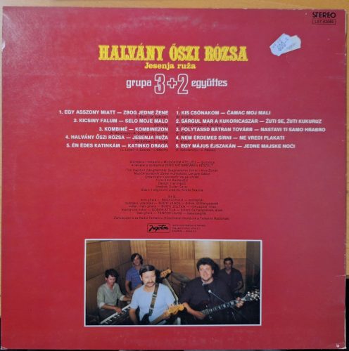 3+2  együttes - Halvány őszi rózsa zenei bakelit lemez EX Jugoton kiadása