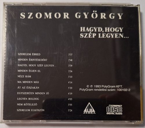 Szomor György (Moho Sapiens) zenei CD lemez Zebra 1993