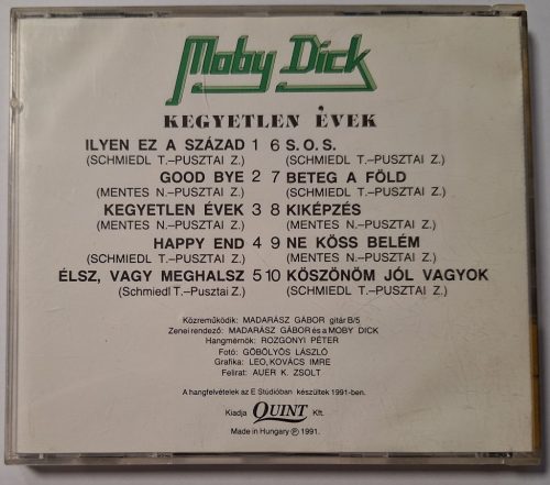 Moby Dick - Kegyetlen Évek zenei CD lemez  Quint 1991